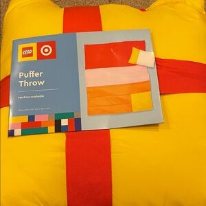 LEGO Collection x TARGET Color Block Puffer Throw Blanket, 50x60 pink & yellow